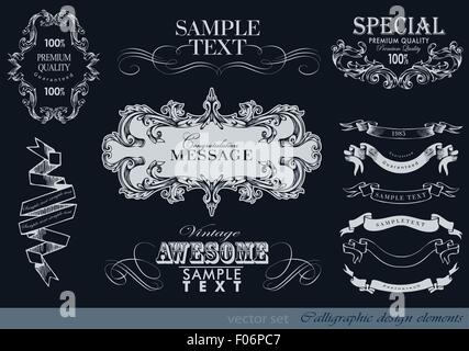 Éléments de conception calligraphiques, page décoration Illustration de Vecteur