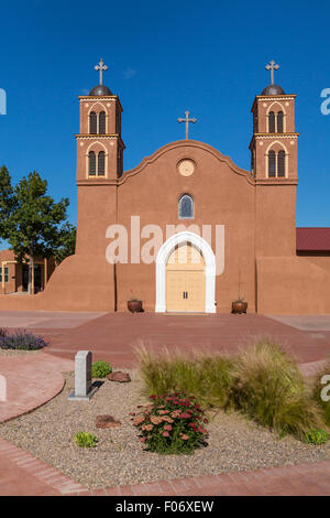 L'ancienne église de la Mission San Miguel complexe dans Socorro, Nouveau Mexique, USA. Banque D'Images