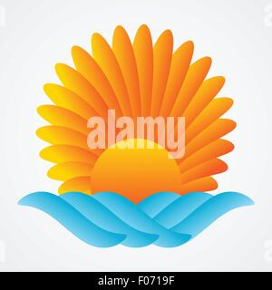 Sun sea abstract vector illustration Illustration de Vecteur