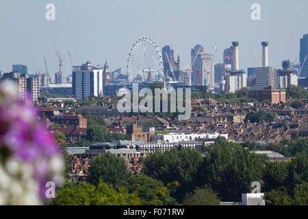 London,UK. 9 août 2015. Toits de Londres jouit de soleil sur une chaude journée que devrait atteindre 28 degrés celsius : Crédit amer ghazzal/Alamy Live News Banque D'Images