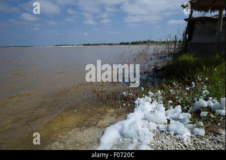 Le Lac Retba, lac salé, nommé lac rose pour la couleur des plantes à l'intérieur,le Sénégal Banque D'Images