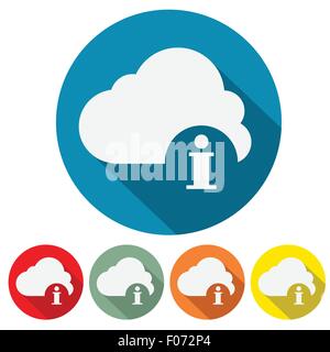 Informations sur les nuages icône web design plat vector illustration. Illustration de Vecteur
