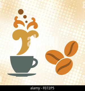 Tasse à café en grain comme coffee time background vector illustration Illustration de Vecteur