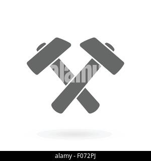 Deux icône marteau design comme vecteur symbole industriel illustration. Illustration de Vecteur