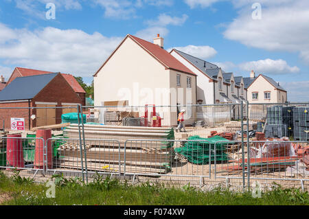 Champs Saxon Bellway nouveau développement immobilier, Bicester, Oxfordshire, Angleterre, Royaume-Uni Banque D'Images