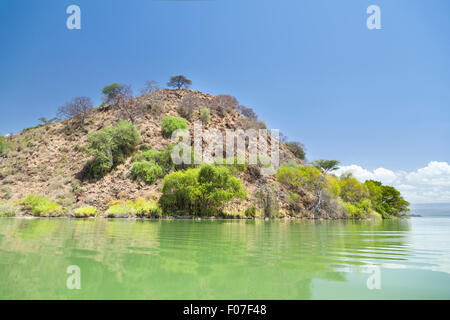 Île du lac Baringo au Kenya. Banque D'Images