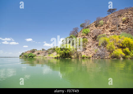 Île du lac Baringo au Kenya. Banque D'Images