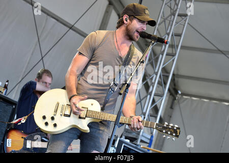 D'Oro-Medonte, de l'Ontario, Canada. 9 août 2016. Canaan Smith effectue le jour 4 des bottes et des Cœurs Music Festival 2015 à Burl's Creek Motifs de l'événement. Credit : EXImages/Alamy Live News Banque D'Images