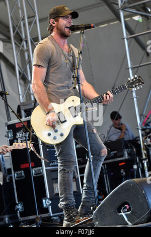 D'Oro-Medonte, de l'Ontario, Canada. 9 août 2016. Canaan Smith effectue le jour 4 des bottes et des Cœurs Music Festival 2015 à Burl's Creek Motifs de l'événement. Credit : EXImages/Alamy Live News Banque D'Images