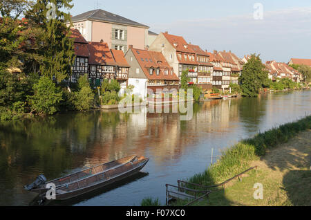 La petite Venise, l'ancien quartier des pêcheurs sur la rivière Regnitz, Bamberg, Bavière, Allemagne Banque D'Images