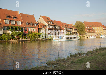 La petite Venise, l'ancien quartier des pêcheurs sur la rivière Regnitz, Bamberg, Bavière, Allemagne Banque D'Images