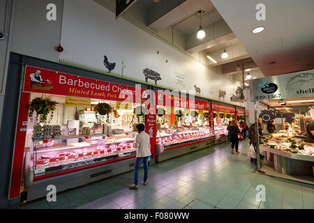 Marché de la viande fraîche dans les marchés à Manchester Arndale Centre Manchester uk Banque D'Images