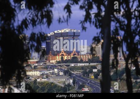 Vue sur centre commercial Amoreiras à Lisbonne, Portugal Banque D'Images