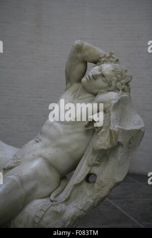 Sculpture de faune Barberini au Musée Glyptothèque de Munich, Allemagne Banque D'Images