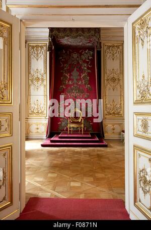 Intérieur avec dorer et murale dans la salle du trône du Château Saint Emmeram, Allemagne Banque D'Images