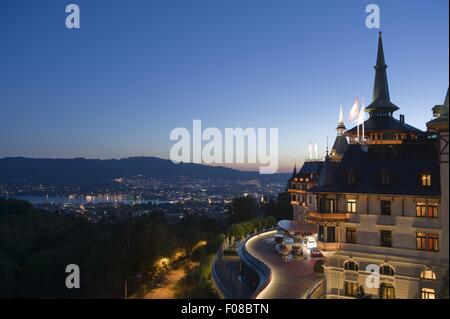 Avis de l'hôtel Dolder Grand surplombant Zurich, Suisse Banque D'Images