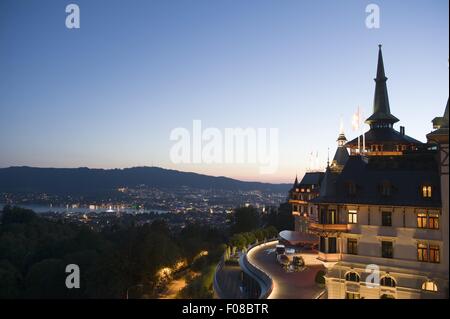 Avis de l'hôtel Dolder Grand surplombant Zurich, Suisse Banque D'Images