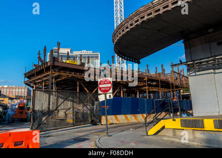 New York City, USA, scènes de rue, Meat Packing District, musée Whitney d'art américain, la construction d'un bâtiment, Banque D'Images