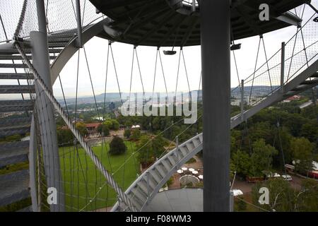 Avis de Killesbergpark de Killesbergturm à Stuttgart, Allemagne Banque D'Images