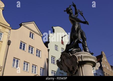 Fontaine de mercure à Moritz Square à Augsbourg, Bavière, Allemagne Banque D'Images