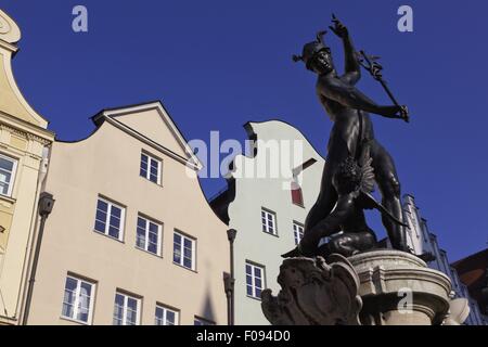 Fontaine de mercure à Moritz Square à Augsbourg, Bavière, Allemagne Banque D'Images