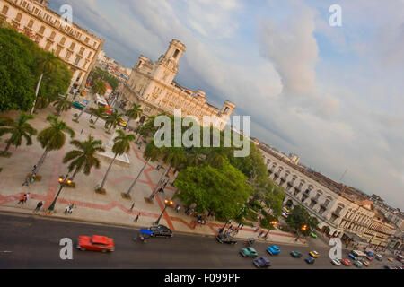 L'antenne horizontale Street View de Parque Centrale à La Havane, Cuba. Banque D'Images