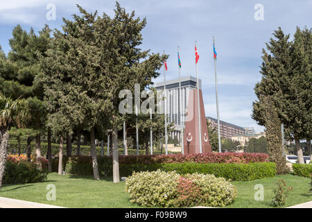 Bakou Turque Martyrs Memorial, Martyrs Lane ou Alley of Martyrs, anciennement Parc Kirov, cimétrie commémorative, Bakou, Azerbaïdjan Banque D'Images