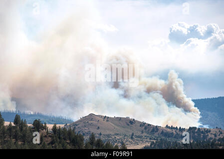 Corner Creek fire burning près de oro Valley, Oregon. Banque D'Images