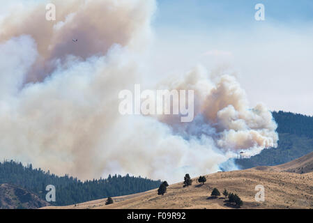 Corner Creek fire burning près de oro Valley, Oregon. Banque D'Images