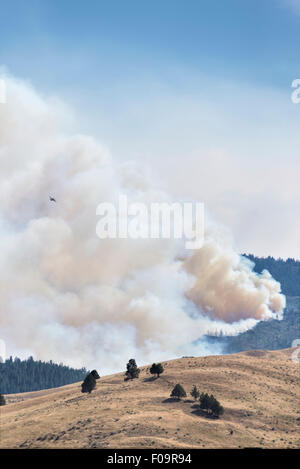 Corner Creek fire burning près de oro Valley, Oregon. Banque D'Images