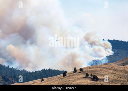 Corner Creek fire burning près de oro Valley, Oregon. Banque D'Images