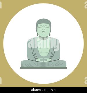 La statue du grand Bouddha de Kamakura, le Japon ,icon Illustration de Vecteur