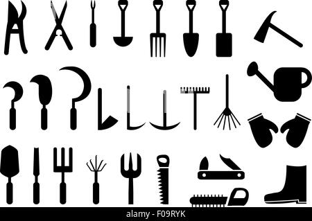 Ensemble de jardin Outils à main icons Illustration de Vecteur