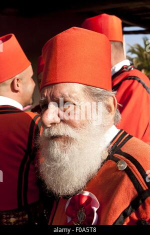 Close-up de chevaliers à la fête de Sant'Efisio, Cagliari, Sardaigne, Italie Banque D'Images