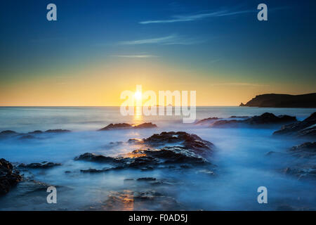 Constantine Bay, Booby's Bay, Coucher de soleil Banque D'Images