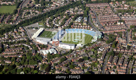 Vue aérienne du stade Headingley, test match et Yorkshire CCC cricket ground et Leeds Rhinos Rugby, Leeds, Royaume-Uni Banque D'Images