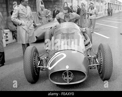 GP de France à Reims 1954, Maserati 250F STANDS ASCARI Banque D'Images