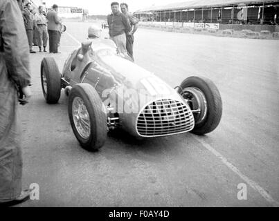 Alberto Ascari dans sa Ferrari Banque D'Images