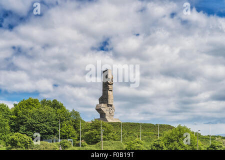 En rappel de la Polish humains la Westerplatte monument fut inauguré en 1966, Gdansk, Pologne, l'Europe occidentale, Banque D'Images