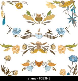 Vector hand-painted sketch collection de bouquets pour l'invitation, la conception originale de la carte Illustration de Vecteur