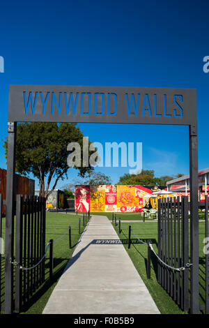 Panneau d'entrée MURS WYNWOOD ART CENTRE RUE WYNWOOD MIAMI FLORIDA USA Banque D'Images