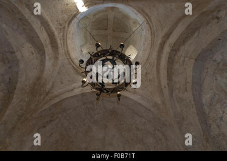 Plafond intérieur, Église de Kish aka Église de Saint Élische, Église Sainte-mère de Dieu, village de Kish, Sheki (Shaki, Seki), Azerbaïdjan Banque D'Images