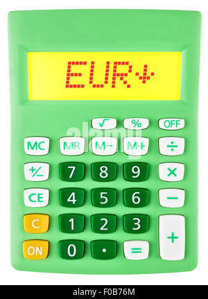 EUR Calculatrice avec sur l'affichage sur fond blanc Banque D'Images