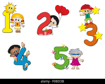 Nombre d'enfants Banque D'Images