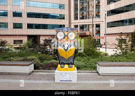 Une partie de la sculpture Owl Hoot gros trail à Birmingham UK Banque D'Images