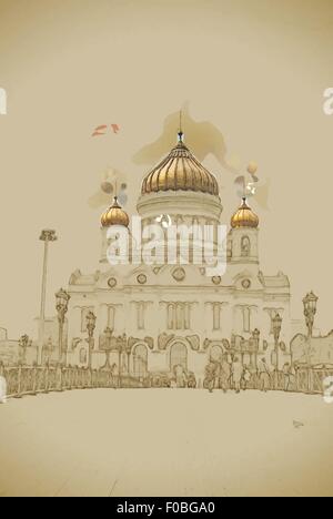 Cathédrale de Christ le Sauveur Illustration de Vecteur