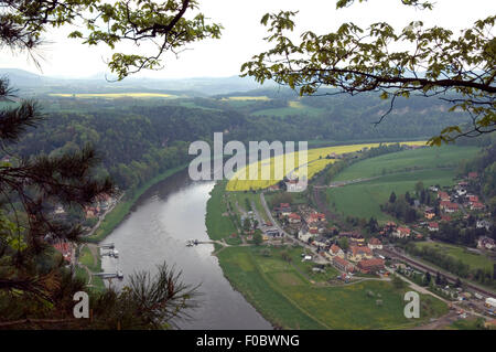 Elbsandsteingebirge, Elbe, Fluss, Sandstein, Banque D'Images