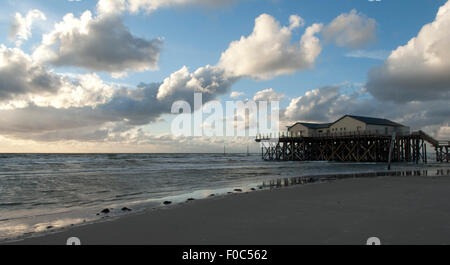 Pfahlbauten, Sankt Peter-Ording Banque D'Images