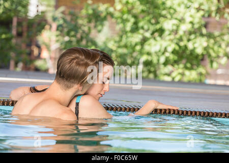 Quelques passionnés en piscine Banque D'Images