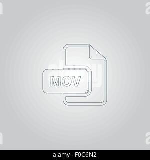 L'icône de l'extension de fichier vidéo MOV vecteur. Illustration de Vecteur